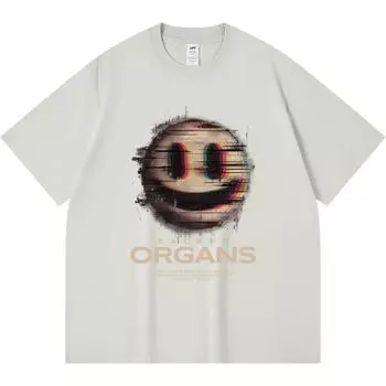 Футболка из 100% хлопка плотностью 230 г/м2 с принтом священных органов, забавная футболка из чесаного хлопка в стиле Харадзюку XS абрикосовый
