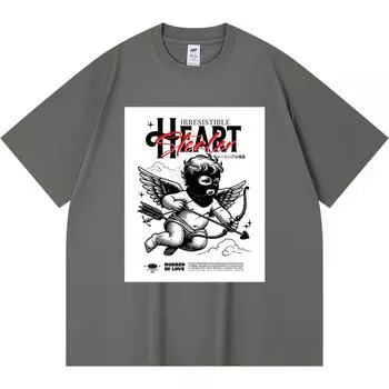 Футболка из 100% хлопка плотностью 230 г/м2, футболки с принтом «Неотразимый похититель сердец», забавная футболка из чесаного хлопка в стиле Харадзюку XS абрикосовый