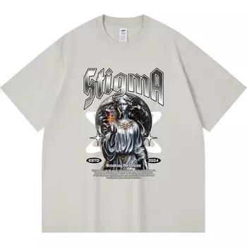 Футболка из 100% хлопка плотностью 230 г/м2 с принтом Stigma Breaking The Chains, забавная футболка из чесаного хлопка в стиле Харадзюку XS абрикосовый