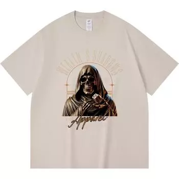 Футболка из 100% хлопка плотностью 230 г/м2 с принтом Wealths Shadows, забавная футболка из чесаного хлопка в стиле Харадзюку XS абрикосовый