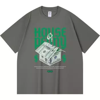 Футболка из 100% хлопка плотностью 230 г/м2 с принтом House of Penny, забавная футболка из чесаного хлопка в стиле Харадзюку XS абрикосовый