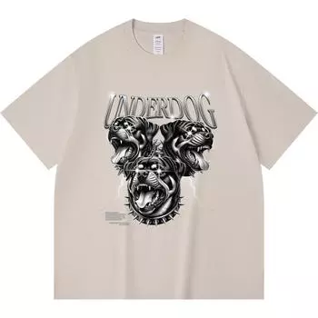 Футболка из 100% хлопка плотностью 230 г/м2 с принтом Underdog, забавная футболка из чесаного хлопка в стиле Харадзюку XS абрикосовый