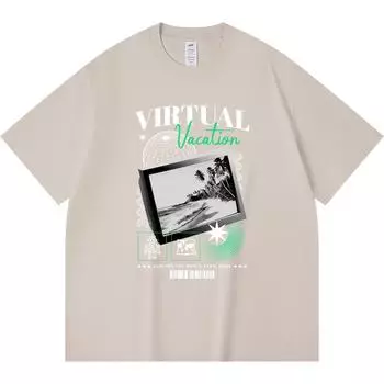 Футболка из 100% хлопка плотностью 230 г/м2, уличный стиль, графические принты, забавная футболка из чесаного хлопка в стиле Харадзюку XS абрикосовый