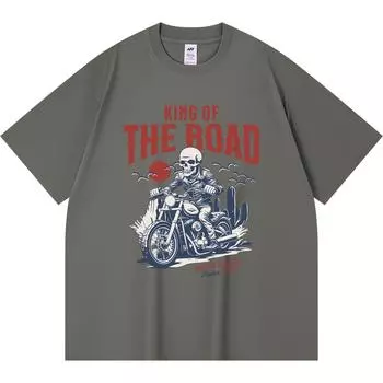 Футболка из 100% хлопка плотностью 230 г/м2 с принтом King Of The Road, забавная футболка из чесаного хлопка в стиле Харадзюку XS абрикосовый