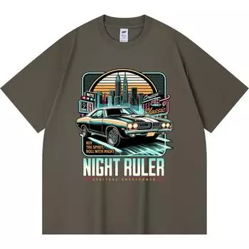 Футболка из 100% хлопка плотностью 230 г/м2 с принтом Night Ruler, забавная футболка из чесаного хлопка в стиле Харадзюку XS абрикосовый