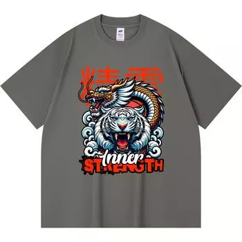 Футболка из 100% хлопка плотностью 230 г/м2 с принтом «Inner Strenght», забавная футболка из чесаного хлопка в стиле Харадзюку XS абрикосовый