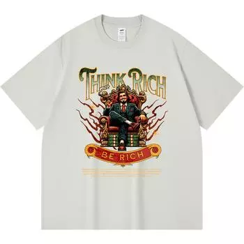 Футболка из 100% хлопка плотностью 230 г/м2, футболки с принтом Rich Man, забавная футболка из чесаного хлопка в стиле Харадзюку XS абрикосовый