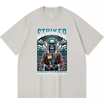 Футболка из 100% хлопка плотностью 230 г/м2 с принтом Striker Championship, забавная футболка из чесаного хлопка в стиле Харадзюку XS абрикосовый