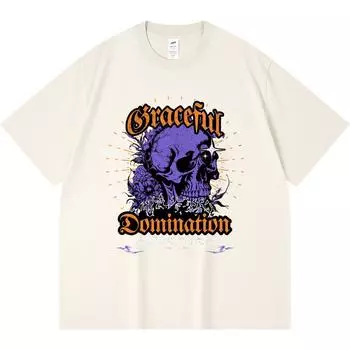 Футболка из 100% хлопка плотностью 230 г/м2, изящная футболка с принтом в уличном стиле в стиле Харадзюку из чесаного хлопка XS абрикосовый