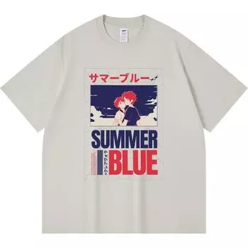 Футболка из 100% хлопка плотностью 230 г/м2, летняя синяя футболка с принтом, забавная футболка из чесаного хлопка в стиле Харадзюку XS абрикосовый