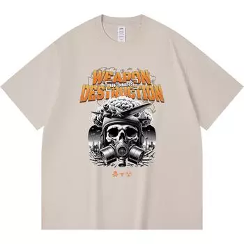 Футболка из 100% хлопка плотностью 230 г/м2 с принтом оружия массового поражения, забавная футболка из чесаного хлопка в стиле Харадзюку XS абрикосовый