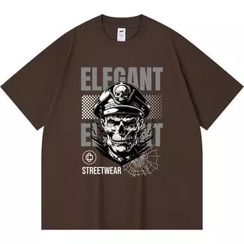 Футболка из 100% хлопка плотностью 230 г/м2, элегантные футболки с принтом капитана, забавная футболка из чесаного хлопка в стиле Харадзюку XS абрикосовый