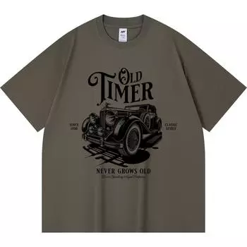 Футболка из 100% хлопка плотностью 230 г/м2 с принтом Old Timer, забавная футболка из чесаного хлопка в стиле Харадзюку XS абрикосовый