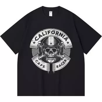 Футболка из 100% хлопка плотностью 230 г/м2 с принтом CAFE RACERS FUNNY, забавная футболка из чесаного хлопка в стиле Харадзюку XS абрикосовый