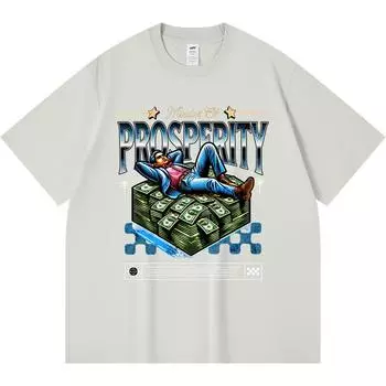 Футболка из 100% хлопка плотностью 230 г/м2, футболки с принтом Rich Man, забавная футболка из чесаного хлопка в стиле Харадзюку XS абрикосовый