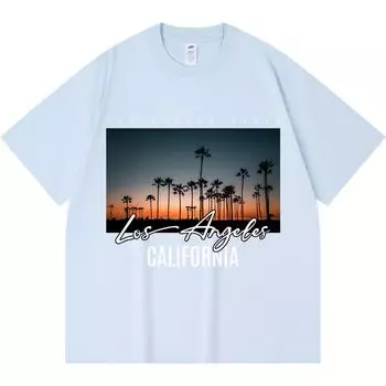 Футболка из 100% хлопка плотностью 230 г/м2, минималистичный принт Los Ageles California, футболки, забавная футболка из чесаного хлопка в стиле Харадзюку XS абрикосовый