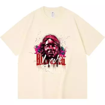 Футболка из 100% хлопка плотностью 230 г/м2 с принтом Bleeding Love, забавная футболка в стиле Харадзюку из чесаного хлопка XS абрикосовый