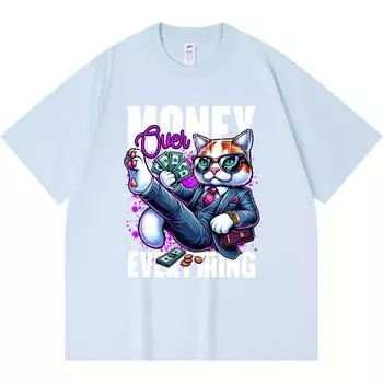 Футболка из 100% хлопка плотностью 230 г/м2 с принтом «Деньги превыше всего» Футболки с забавным принтом в стиле Харадзюку Футболка из чесаного хлопка XS абрикосовый