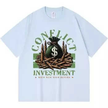 Футболка из 100% хлопка плотностью 230 г/м2 с принтом «Денежный мешок» и «Пуля» в забавном стиле Харадзюку, футболка из чесаного хлопка XS абрикосовый