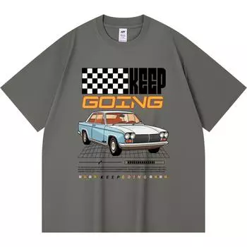 Футболка из 100% хлопка плотностью 230 г/м2 с принтом ретро-машины, забавная футболка из чесаного хлопка в стиле Харадзюку XS абрикосовый