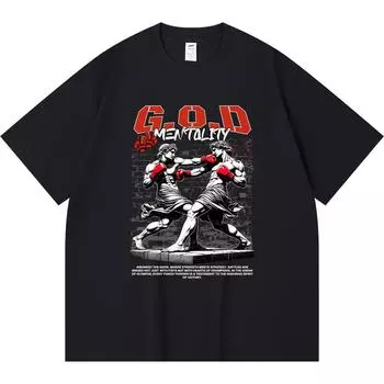 Футболка из 100% хлопка плотностью 230 г/м2 с графическим принтом в стиле бокса, забавная футболка из чесаного хлопка в стиле Харадзюку XS абрикосовый