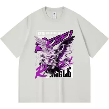 Футболка из 100% хлопка плотностью 230 г/м2 с принтом Rebel Angle Streetwear, футболки с забавным принтом в стиле Харадзюку из чесаного хлопка XS абрикосовый