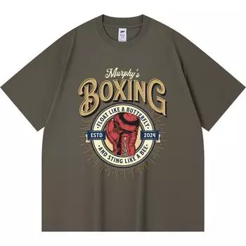 Футболка из 100% хлопка плотностью 230 г/м2, футболки Murphys Boxing Sports Print Tees, забавная футболка из чесаного хлопка в стиле Харадзюку XS абрикосовый