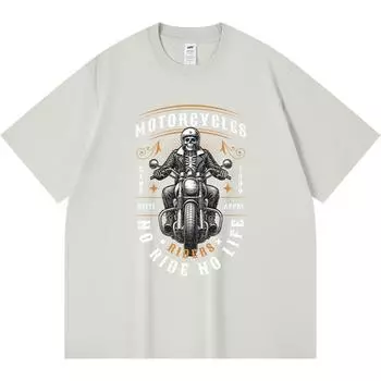 Футболка из 100% хлопка плотностью 230 г/м2 с принтом Riders motorcycles no ride no life, забавная футболка из чесаного хлопка в стиле Харадзюку XS абрикосовый