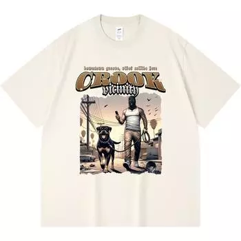 Футболка из 100% хлопка плотностью 230 г/м2 с принтом гангстера, забавная футболка из чесаного хлопка в стиле Харадзюку XS абрикосовый