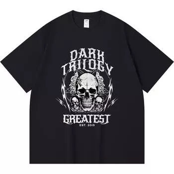 Футболка из 100% хлопка плотностью 230 г/м2 с принтом Dark Trilogy, забавная футболка из чесаного хлопка в стиле Харадзюку XS абрикосовый