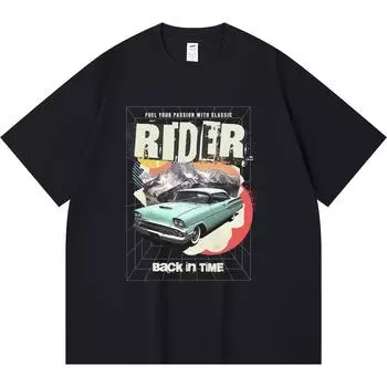 Футболка из 100% хлопка плотностью 230 г/м2, классические футболки с принтом всадника, забавная футболка из чесаного хлопка в стиле Харадзюку XS абрикосовый