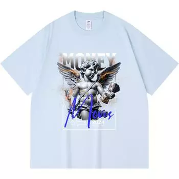 Футболка из 100% хлопка плотностью 230 г/м2 с принтом Money Moves, забавная футболка из чесаного хлопка в стиле Харадзюку XS абрикосовый