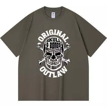 Футболка из 100% хлопка плотностью 230 г/м2, оригинальная футболка с надписью Outlaw, забавная футболка из чесаного хлопка в стиле Харадзюку XS абрикосовый