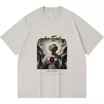 Футболка из 100% хлопка плотностью 230 г/м2, уличная футболка с принтом ангела, забавная футболка из чесаного хлопка в стиле Харадзюку XS абрикосовый