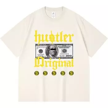 Футболка из 100% хлопка плотностью 230 г/м2 с принтом «Здоровье — это богатство» Футболка из чесаного хлопка в смешном стиле Харадзюку XS абрикосовый