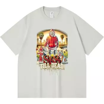 Футболка из 100% хлопка плотностью 230 г/м2 с принтом Sk8 Till Dead, забавная футболка из чесаного хлопка в стиле Харадзюку XS абрикосовый