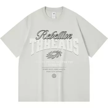 Футболка из 100% хлопка плотностью 230 г/м2 с принтом Rebel Threads, забавная футболка из чесаного хлопка в стиле Харадзюку XS абрикосовый