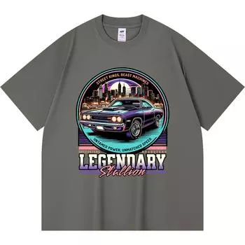 Футболка из 100% хлопка плотностью 230 г/м2 с принтом легендарного жеребца, забавная футболка из чесаного хлопка в стиле Харадзюку XS абрикосовый