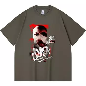 Футболка из 100% хлопка плотностью 230 г/м2, футболки с принтом No Doubt, забавная футболка из чесаного хлопка в стиле Харадзюку XS абрикосовый