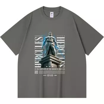 Футболка из 100% хлопка плотностью 230 г/м2 с принтом Геркулеса, забавная футболка из чесаного хлопка в стиле Харадзюку XS абрикосовый