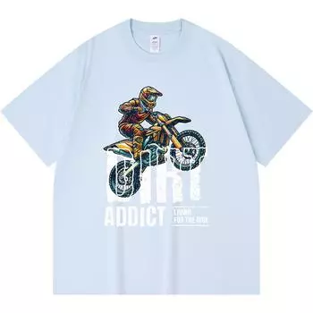 Футболка из 100% хлопка плотностью 230 г/м2 с принтом Motocross Dirt Addict, забавная футболка из чесаного хлопка в стиле Харадзюку XS абрикосовый