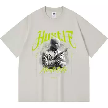 Футболка из 100% хлопка плотностью 230 г/м2, уличная мужская с принтом маски, забавная футболка из чесаного хлопка в стиле Харадзюку XS абрикосовый