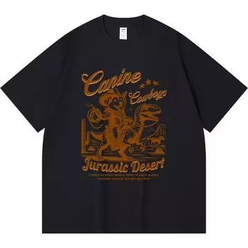 Футболка из 100% хлопка плотностью 230 г/м2 с принтом «Собаки и ковбои», забавная футболка из чесаного хлопка в стиле Харадзюку XS абрикосовый