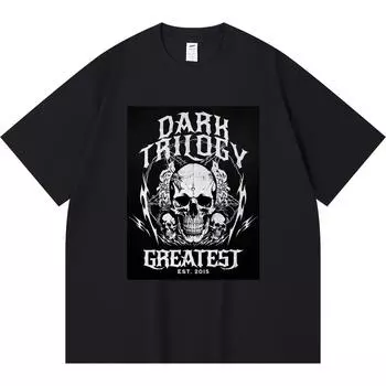 Футболка из 100% хлопка плотностью 230 г/м2 с принтом Dark Trilogy, забавная футболка из чесаного хлопка в стиле Харадзюку XS абрикосовый
