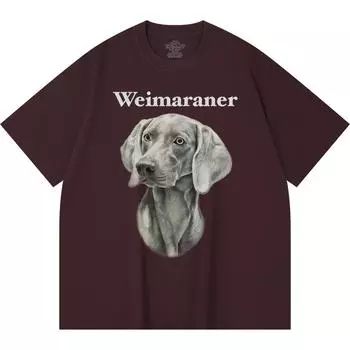 Футболка из 100% хлопка плотностью 230 г/м2 с принтом веймарской леггинсы, забавная футболка из чесаного хлопка в стиле Харадзюку XS абрикосовый