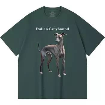 Футболка из 100% хлопка плотностью 230 г/м2 с принтом итальянской борзой, забавная футболка из чесаного хлопка в стиле Харадзюку XS абрикосовый