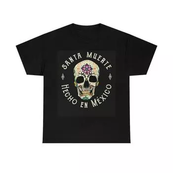 Футболка из 100% хлопка Santa Muerte Hecho En Mexico плотностью 230 г/м XXS чёрный