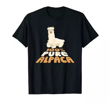 Футболка из 100% шерсти альпаки Paco Hakaya Llama Alpaca Breeder Alpaca чёрный