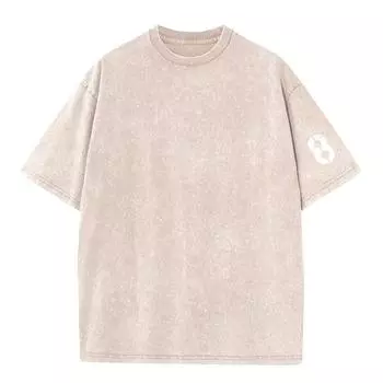 Футболка из хлопка Acid Wash, мужская, с круглым вырезом, с короткими рукавами, потертая, европейская, американская, молодежная, модная, спортивная, повседневная футболка S темно-коричневого