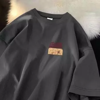 Футболка из хлопка с короткими рукавами, женская мода, топы с короткими рукавами и принтом XS